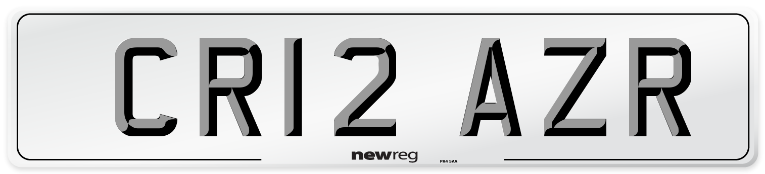 CR12 AZR Number Plate from New Reg